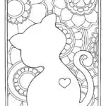 Cat kids coloring page. Beautiful design perfect for mindful coloring. And we have a second one for you too if you want to share with the kids. Download them both now.