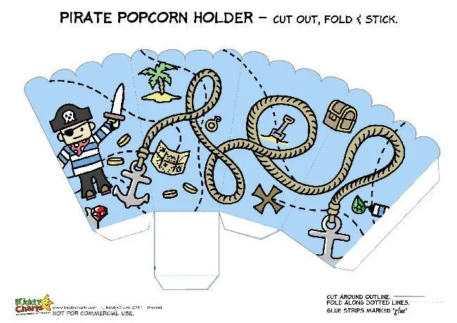 Printable Pirate Popcorn Holder for Kids