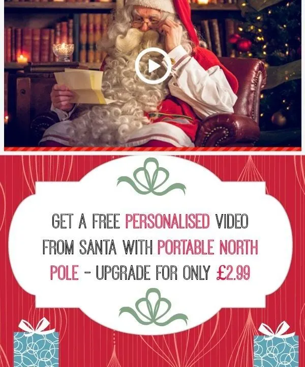 Did you know you can get a FREE video message from Santa from Portable North Pole? Well you do now, don't you?
