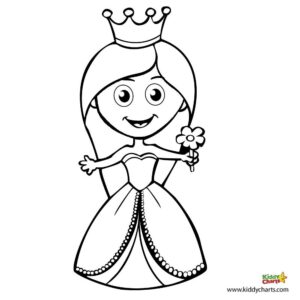Free princess colouring pages: KiddyCharts own little girlie