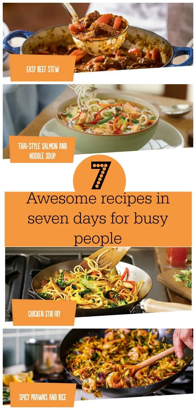 If you are a working parent, or just plain busy,. you need food that is fast to prepare; we have seven quick recipes for you in seven days...all taste great, and are simple and quick to do.