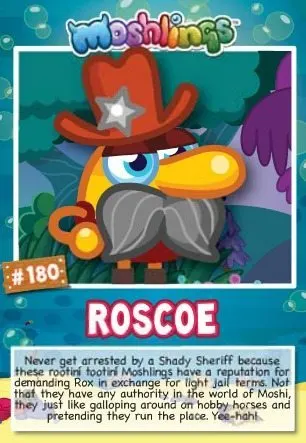 Moshi monsters series 10: Roscoe collectors card