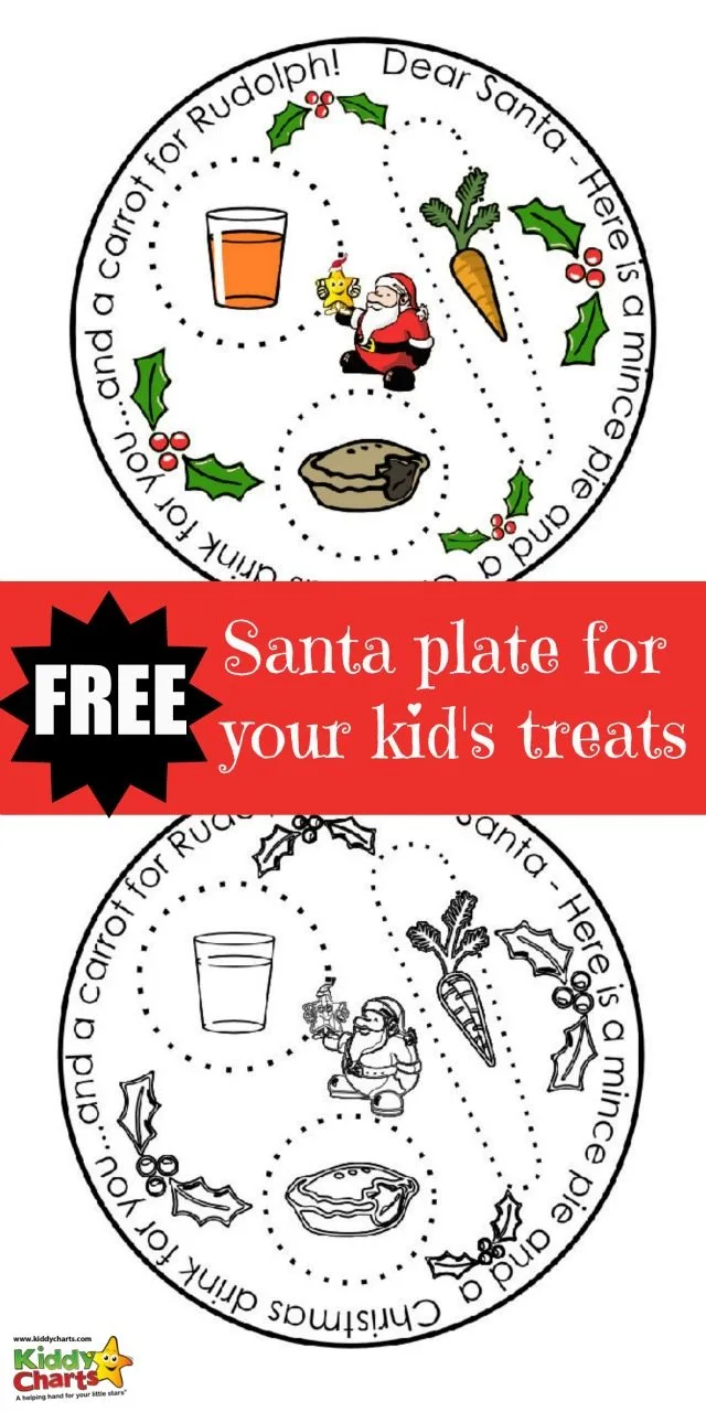 Christmas for the kids isn't quite there without a santa plate for Christmas Eve on the mantlepiece. Pop your carrot, drink and mince pie on our free Christmas Plate printable!