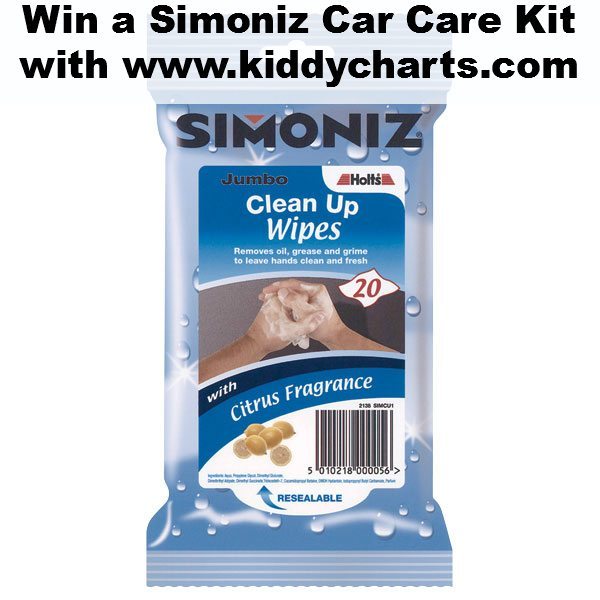 A person is entering a competition to win a car care kit from www.kiddycharts.com.