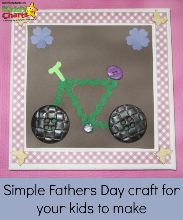 If you need a simple Fathers Day crtaft - try this bike on a canvas, made from buttons, and ribbon,