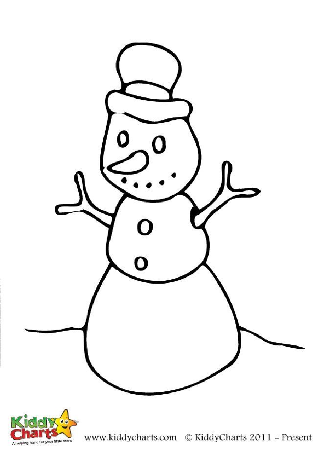 Freebie snowman printable for colouring in