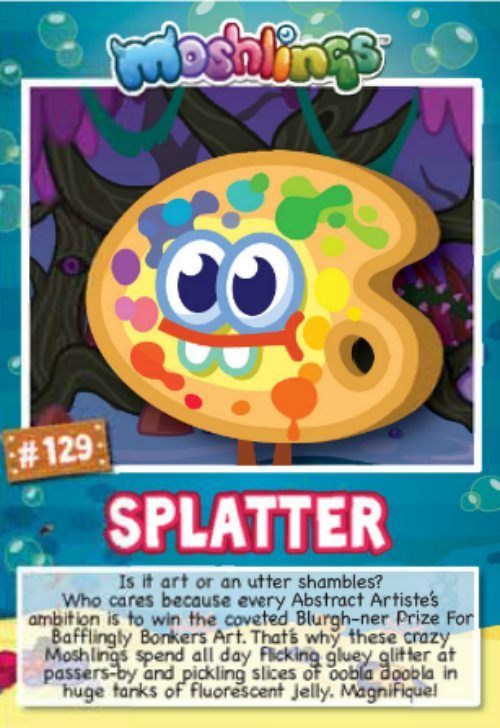 Splatter Moshi Monsters Series 10 Character Card