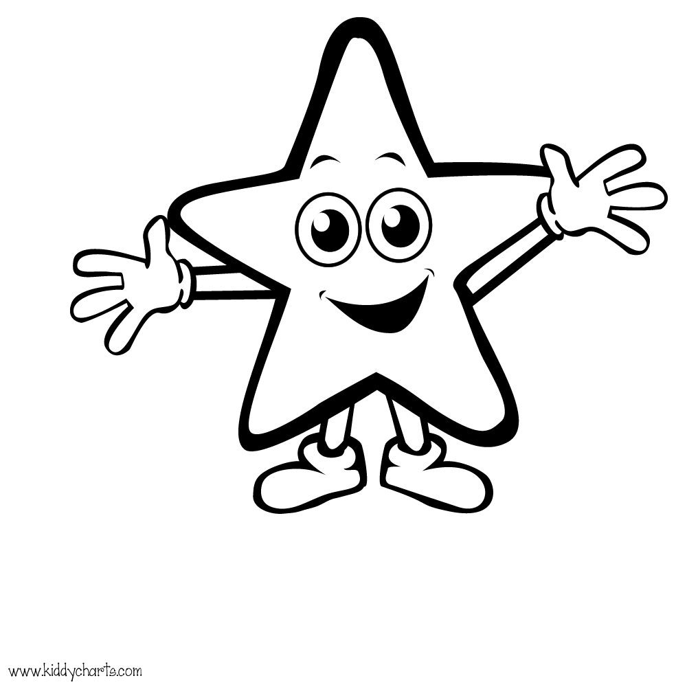 KiddyCharts printables Star colouring pages