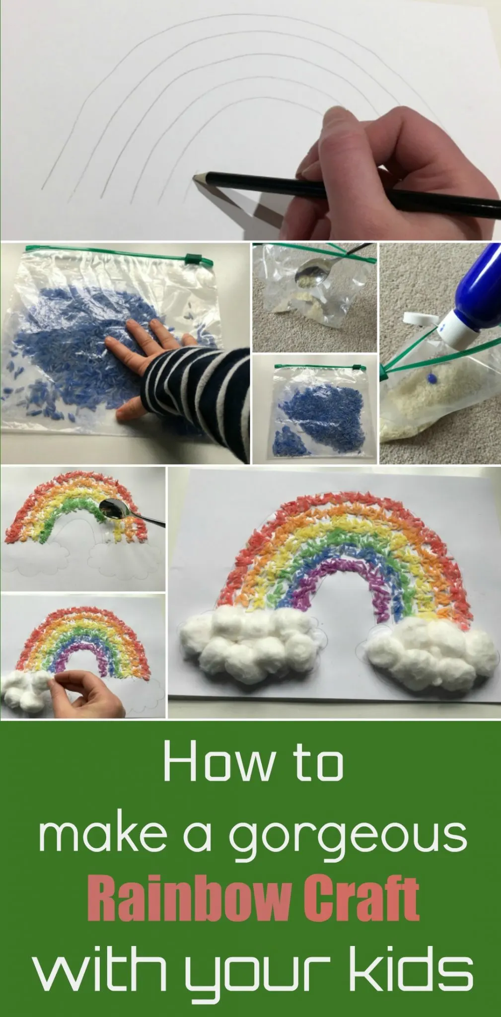 This rainbow craft is lovely to do with the kids - something special for a rainy day, when perhaps there is a rainbow outside - or just any day!