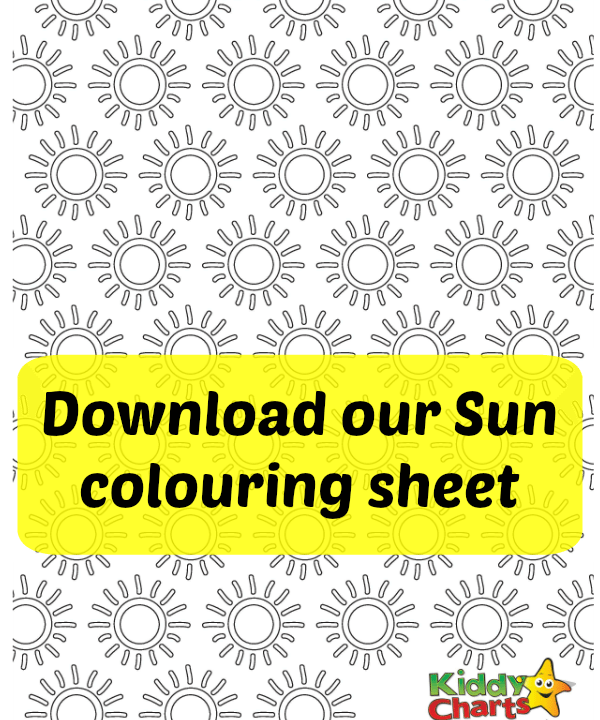 This warm sun colouring sheet is now available for you to download, perfect for the summer