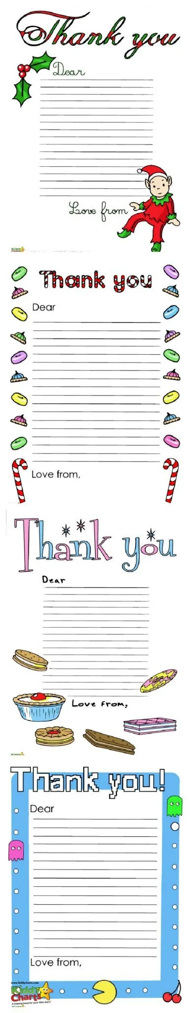 Thank you letters are an important part of birthdays and Christmas. Kids need to learn that thank you is a wonderful way to show their appreciation of what people have dome for them. Thank you letters are a tradition at Christmas and birthdays in our house; so here are a few free thank you letters to help you out too!