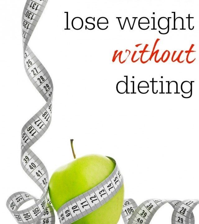 This image is providing tips on how to lose weight without dieting, such as exercising and eating healthy.