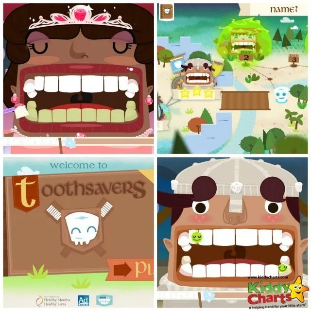 With the toothsavers tooth brushing app, you can clean your teeth, or play a game where you clean a character's teeth and zap the bacteria