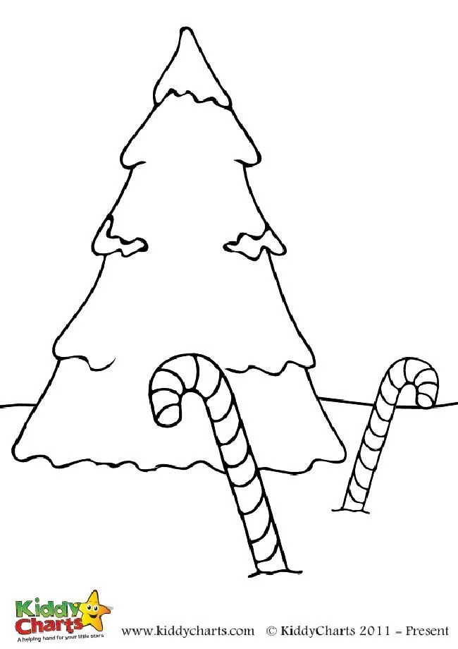 Christmas tree and candy canes free printables