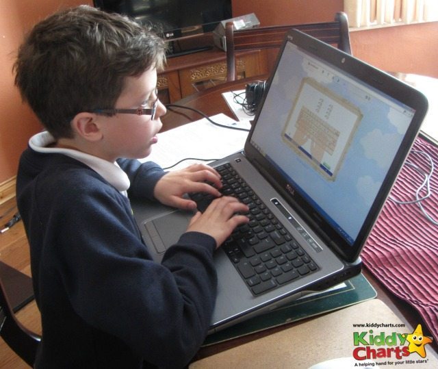 Stuntboy learning to touch type with the online kids touch typing site, Typekids.com