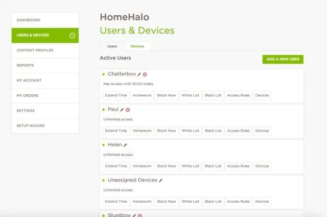 The HomeHalo dashboard is easy to use, and simply laid out too.