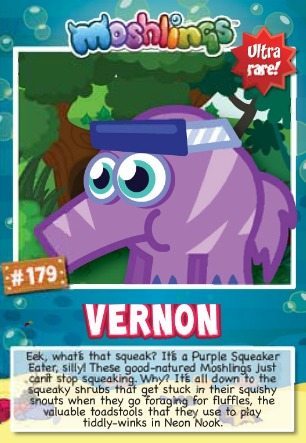 Moshi Monsters Series 10: Vernon  collectors cards